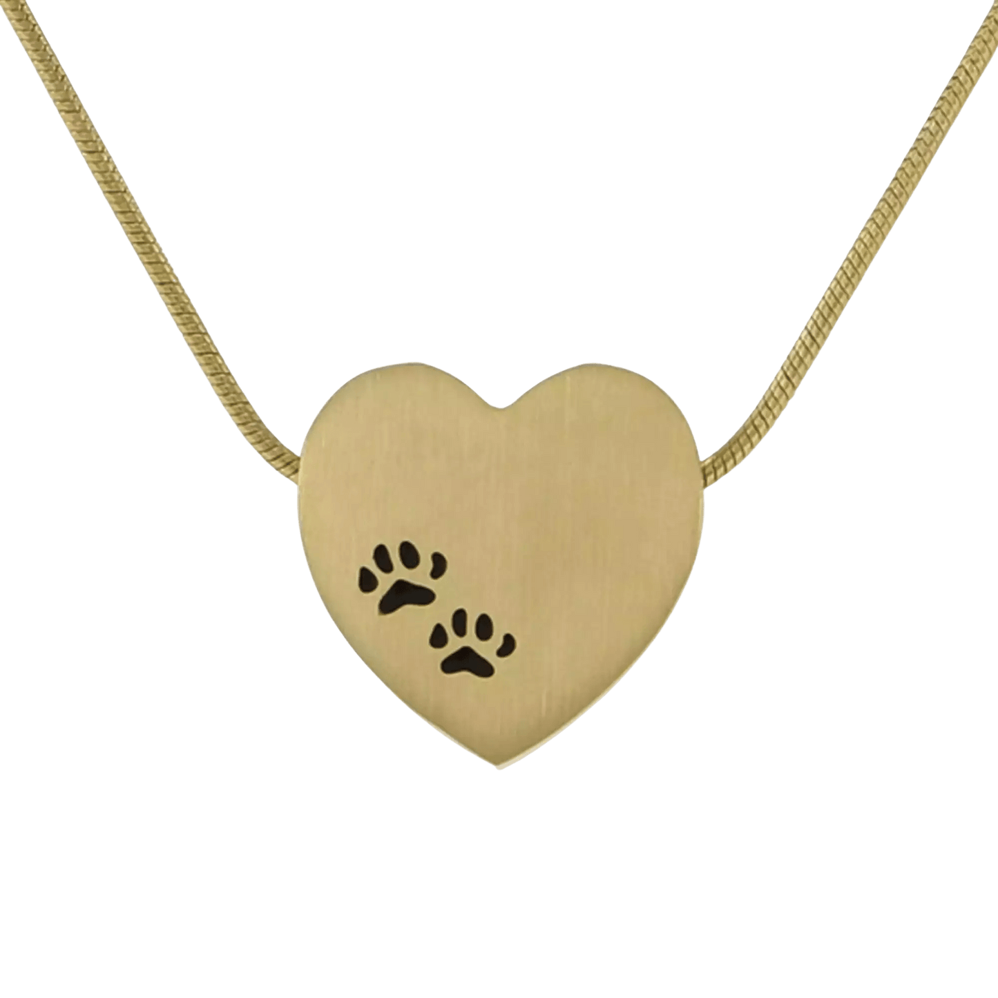 Bronze Heart Paw Prints Pendant