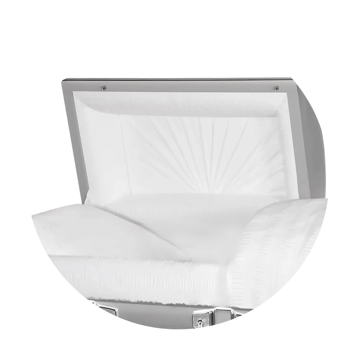 Everest Extra Long 7'2" | Silver Steel Oversize Casket with White Interior | 28", 33"