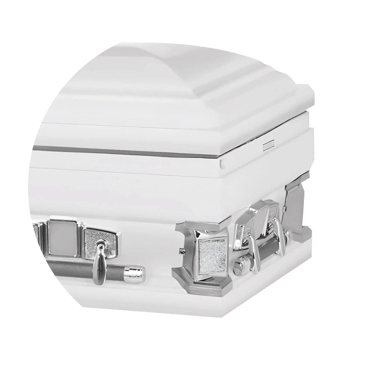 Everest Extra Long 7'2" | White Steel Oversize Casket with White Interior | 28″, 33″