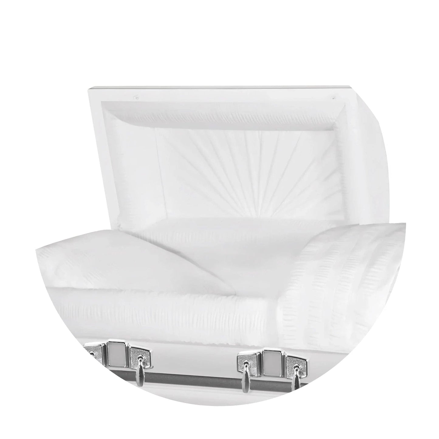 Everest Extra Long 7'2" | White Steel Oversize Casket with White Interior | 28″, 33″