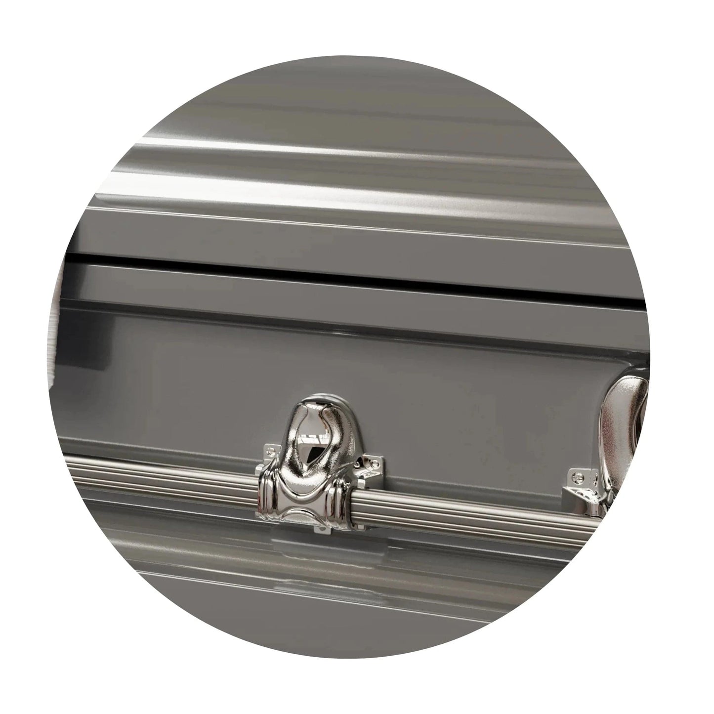 Orion Series | Silver Steel Casket with White Interior