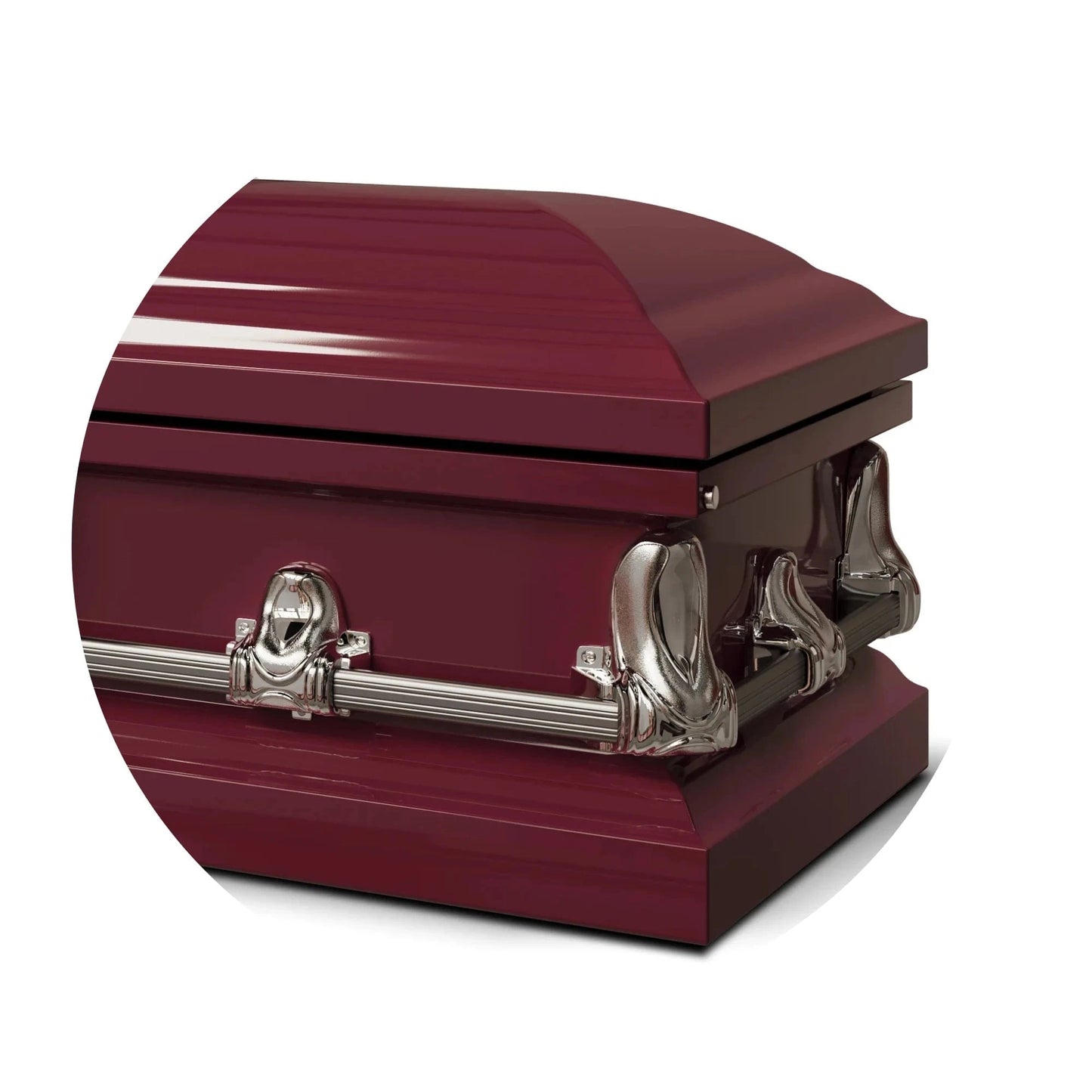 Orion Series | Maroon Steel Casket with White Interior