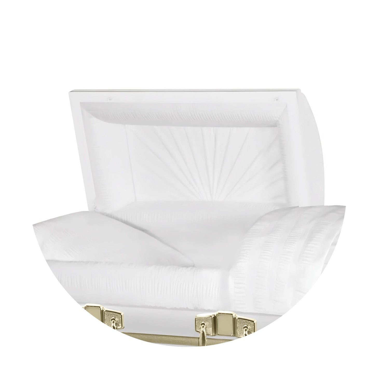 Jupiter XL | White and Gold Steel Oversize Casket with White Interior | 28″, 29″, 33″, 36″
