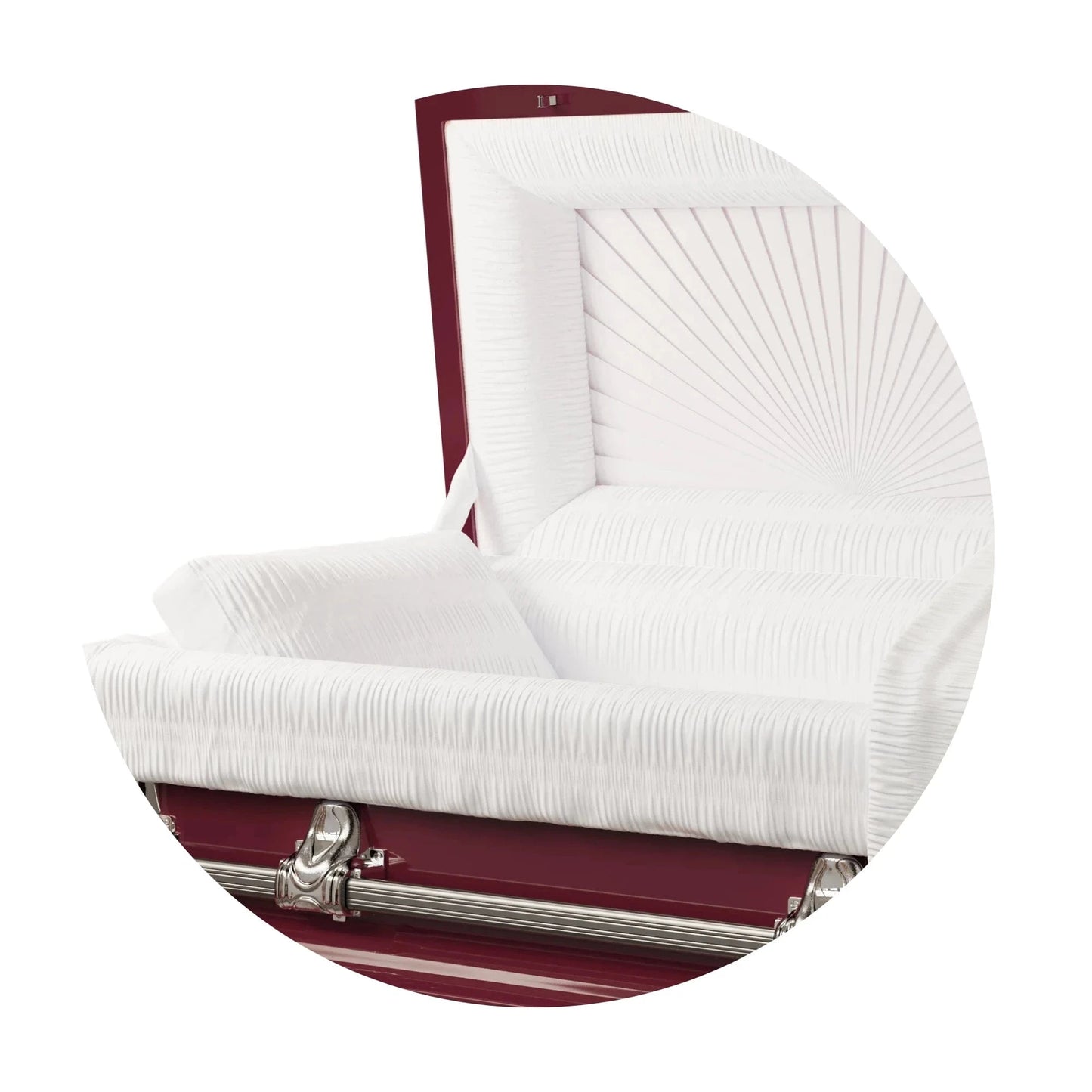 Orion Series | Maroon Steel Casket with White Interior