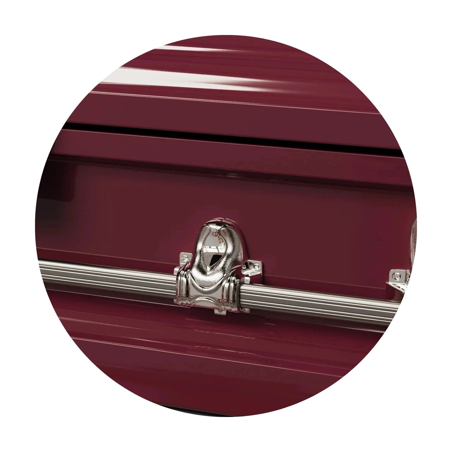 Orion Series | Maroon Steel Casket with White Interior