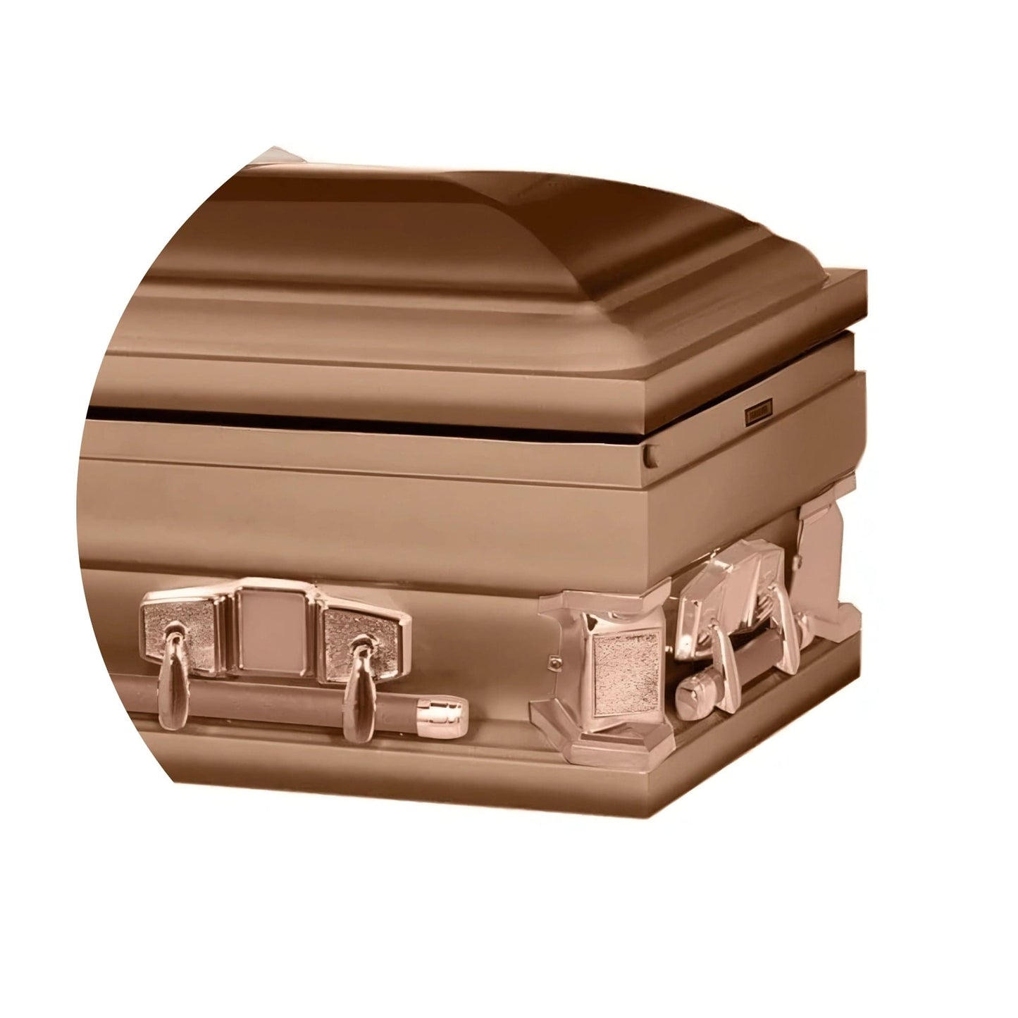 Jupiter XL | Copper Steel Oversize Casket with Rosetan Interior | 28", 29", 33", 36"