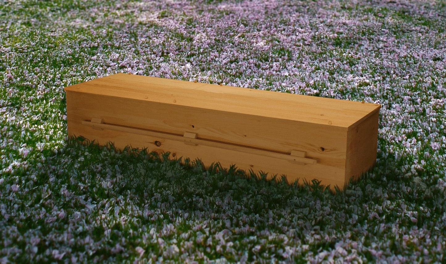 Custom All-Wood Pine Box Casket