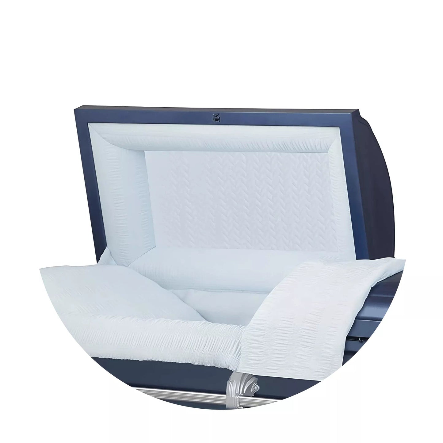 Andover Series | Dark Blue Steel Casket with Light Blue Interior