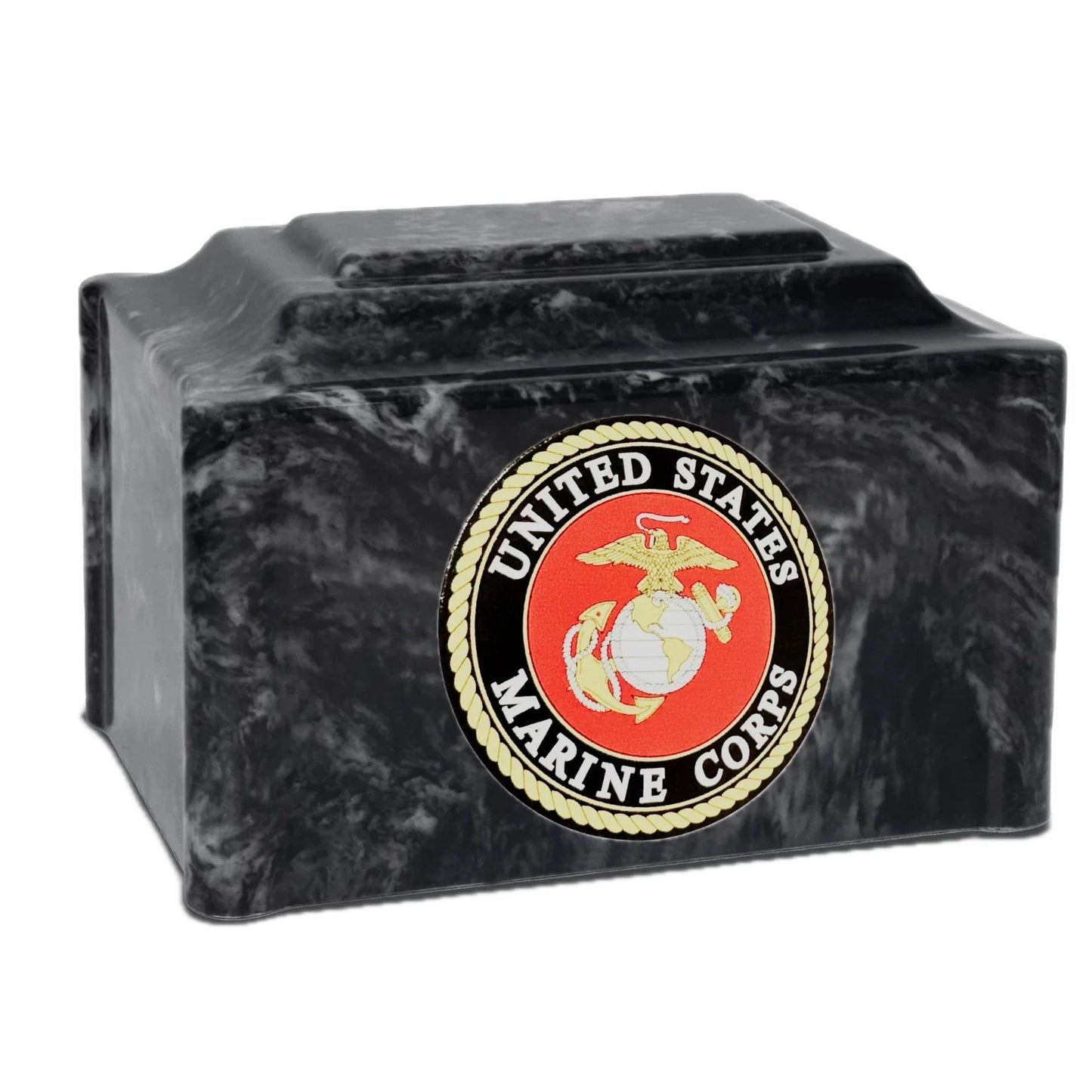 Military Marble Cremation Urn | Marines Black