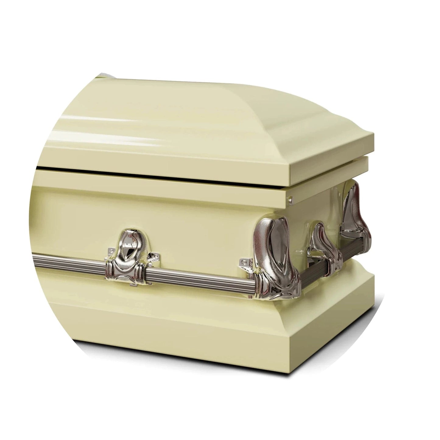 Orion Series | Soft Yellow Steel Casket with White Interior