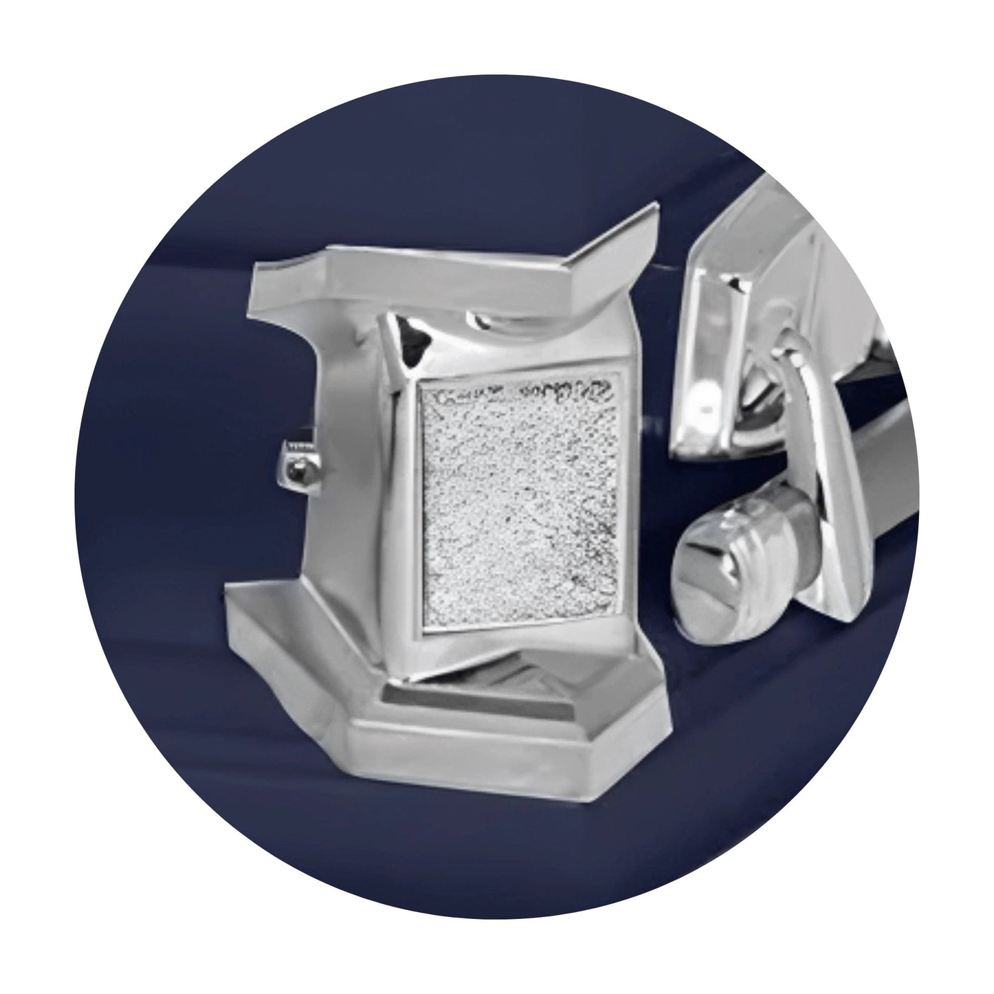 Jupiter XL | Dark Blue Steel Oversize Casket with Light Blue Interior | 28", 29", 33", 36"