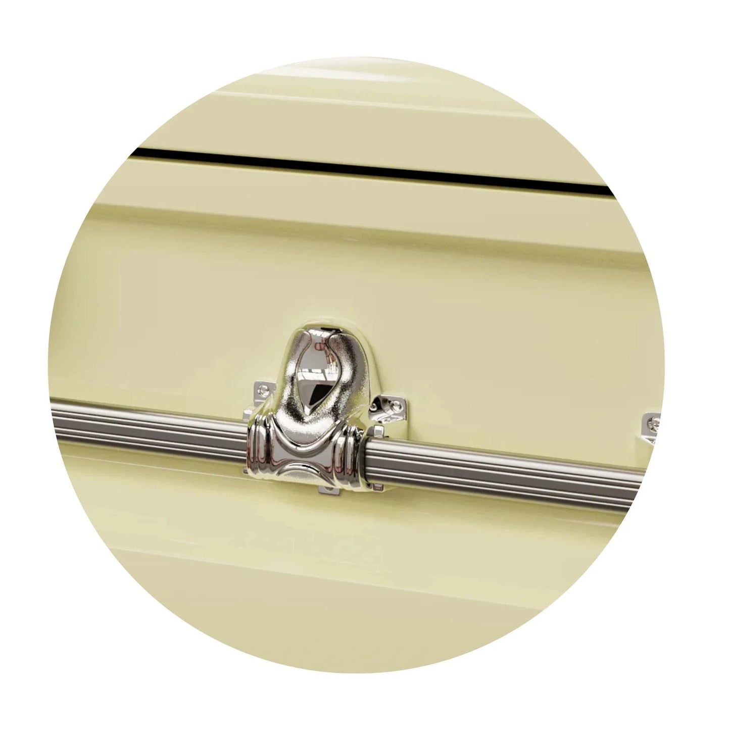Orion Series | Soft Yellow Steel Casket with White Interior