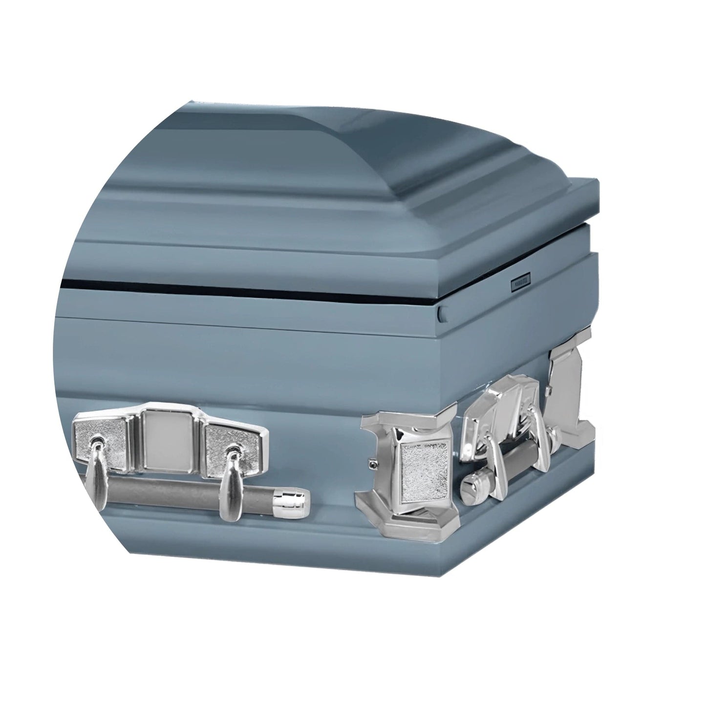Jupiter XL | Light Blue Steel Oversize Casket with Light Blue Interior | 28", 29", 33", 36"