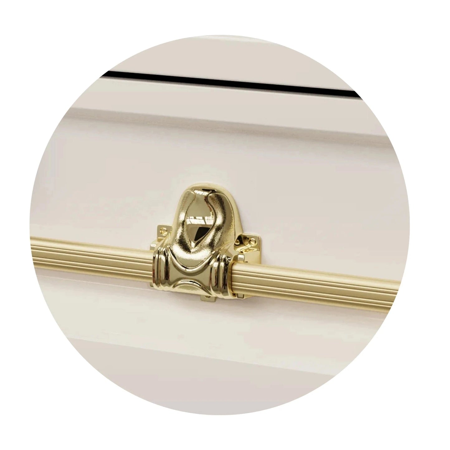 Orion Series | White and Gold Steel Casket with White Interior