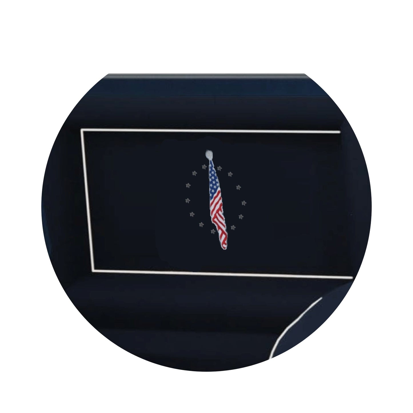 Veteran Select - Patriot | Dark Blue Steel Casket with Dark Blue Interior and Flag at Rest Head Panel
