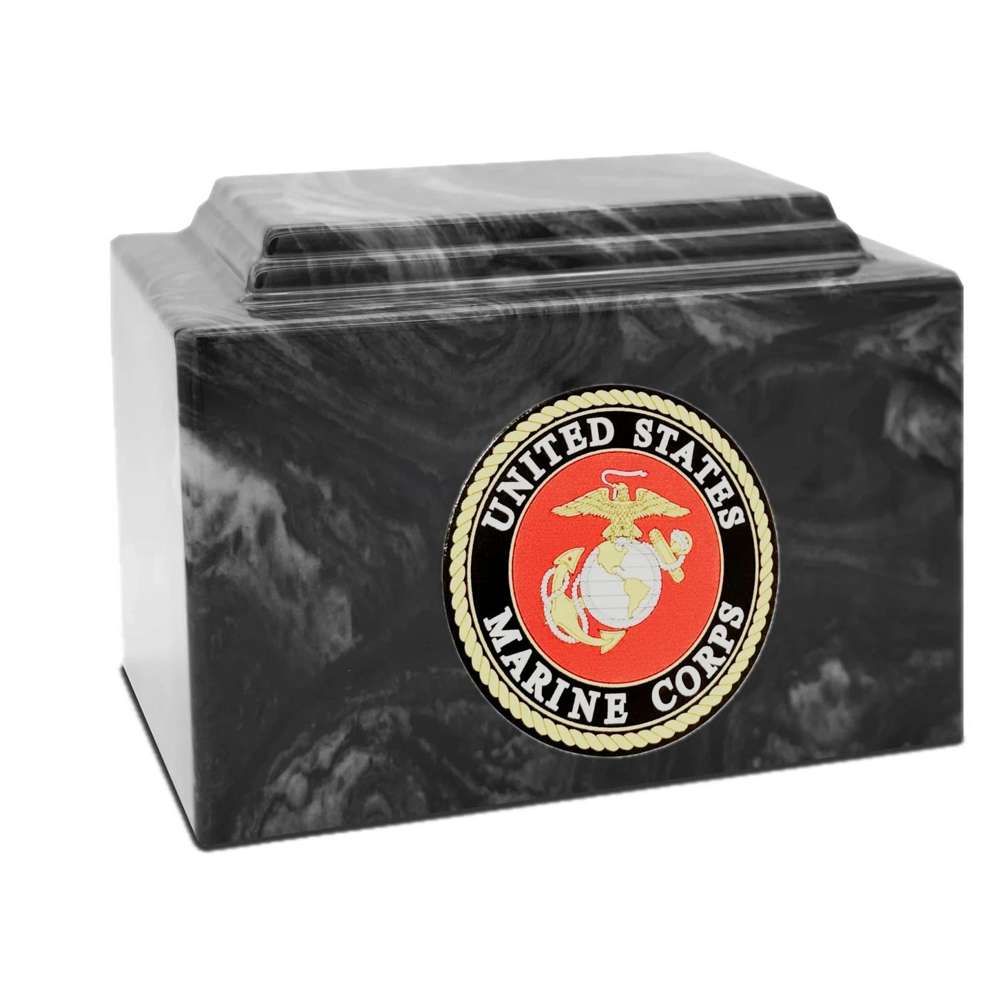 Military Marble Cremation Urn | Marines Black