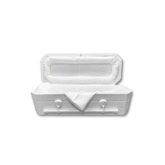 Gentle Rest-White Cloth Covered Wood Youth Casket