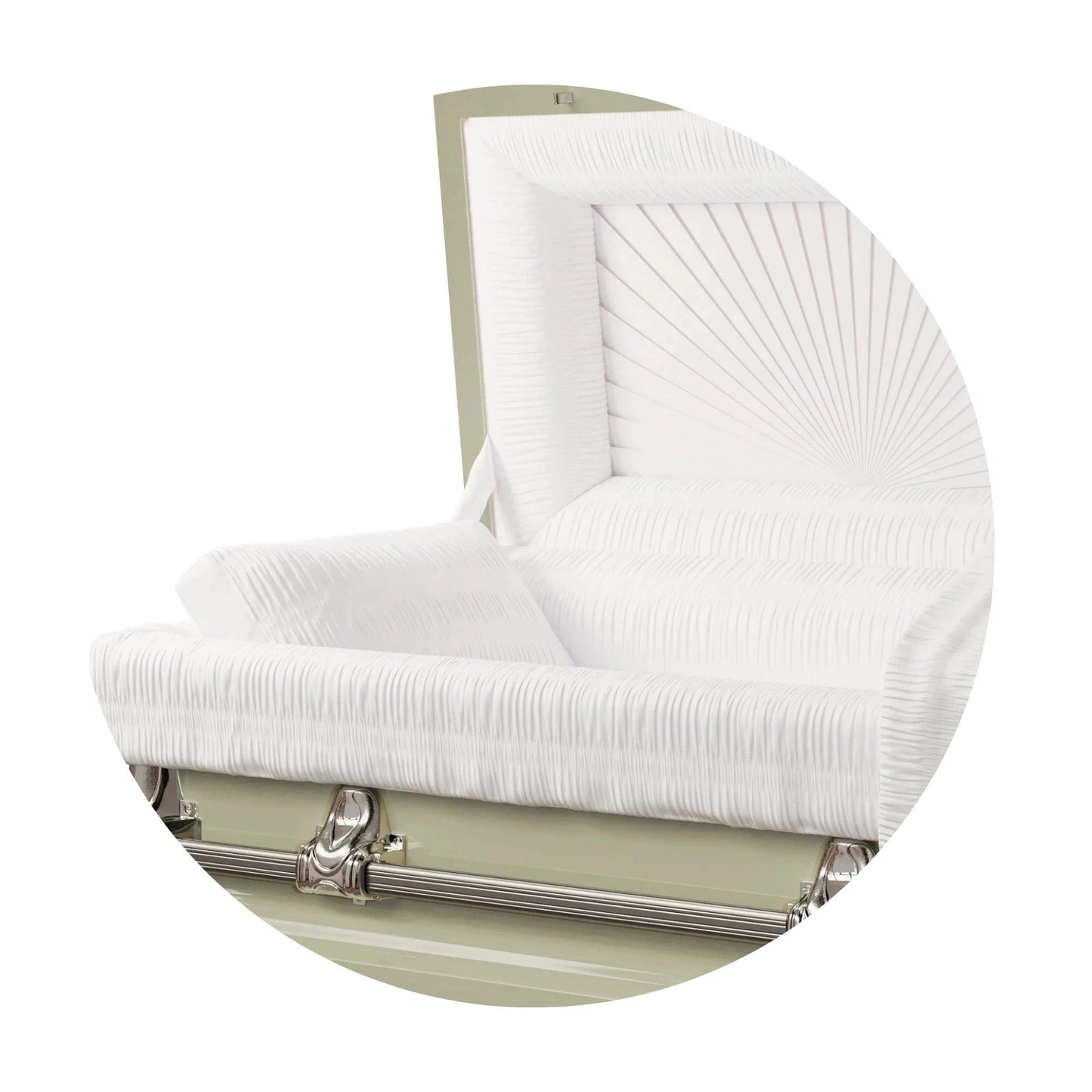Orion Series | Almond Steel Casket with White Interior
