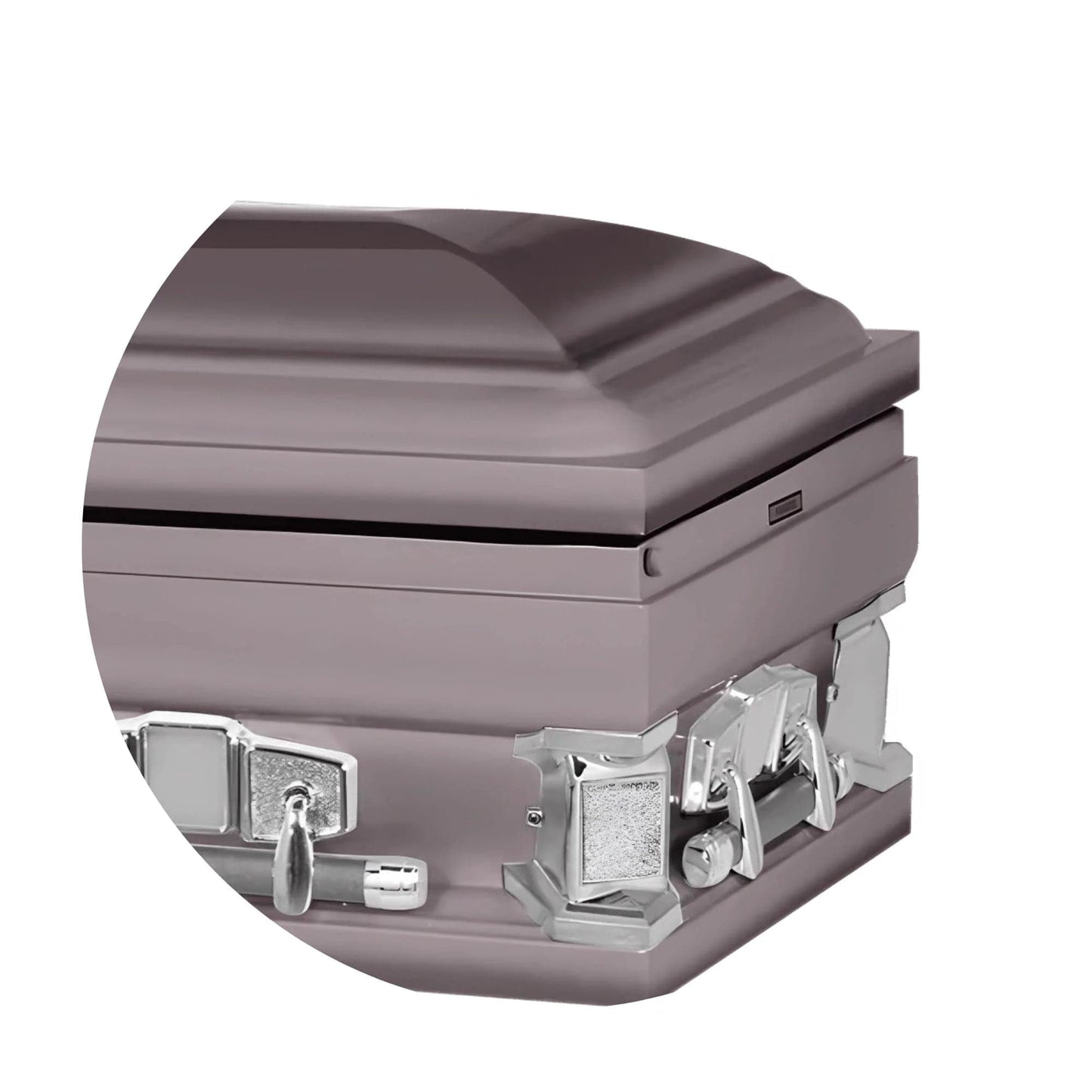 Everest Extra Long 7'2" | Orchid Steel Oversize Casket with Pink Interior | 28", 33"