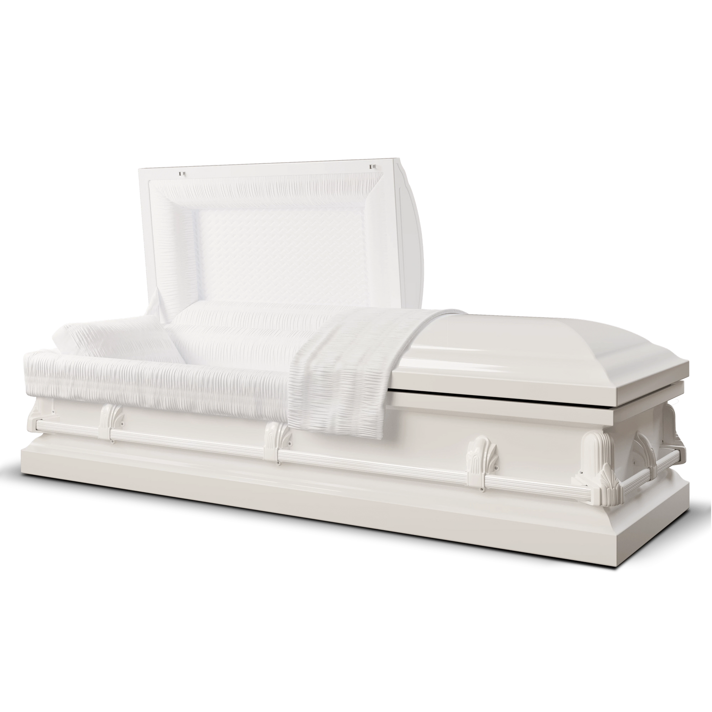 Andover Series | White Steel Casket with White Interior and White Hardware