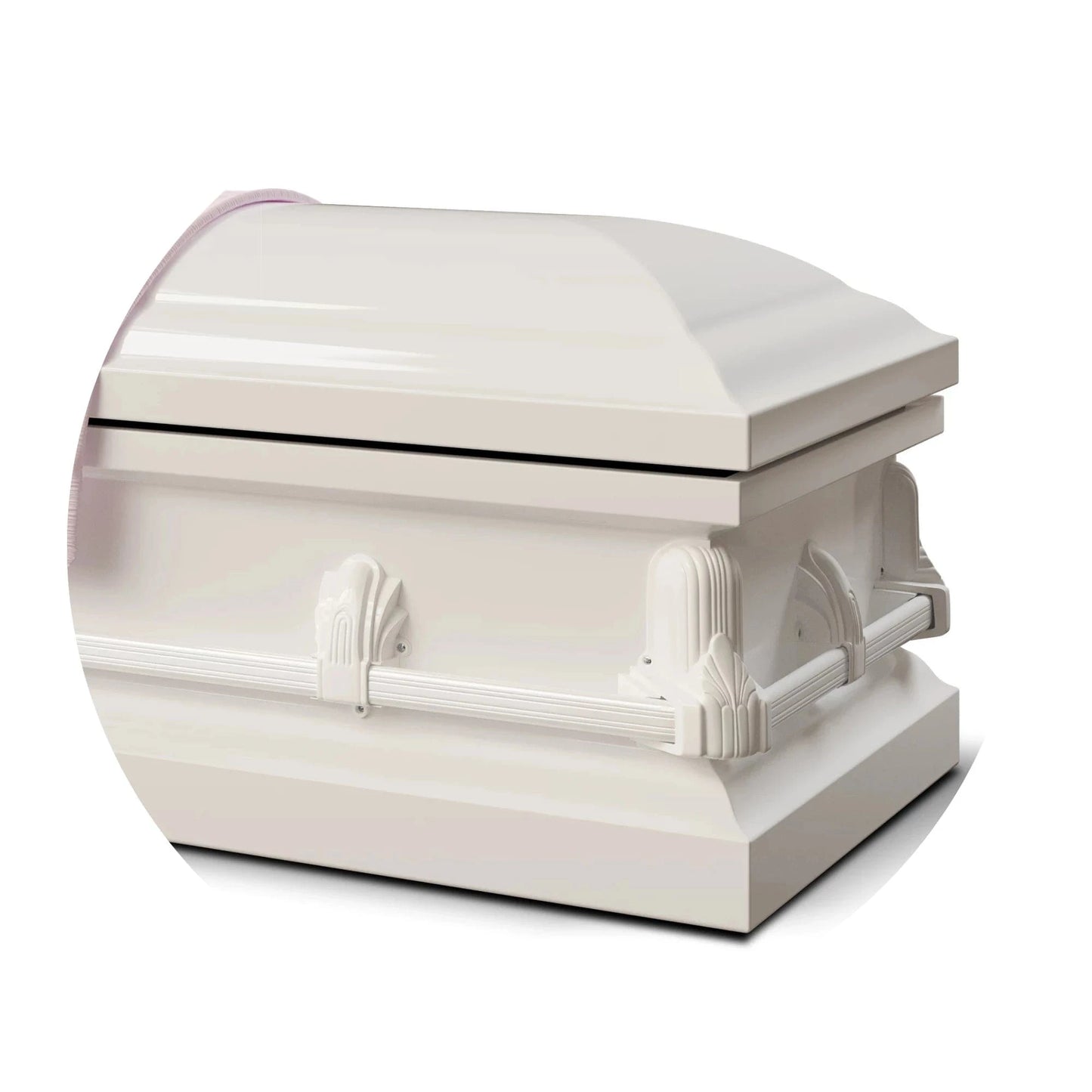 Andover Series | White Steel Casket with Pink Interior