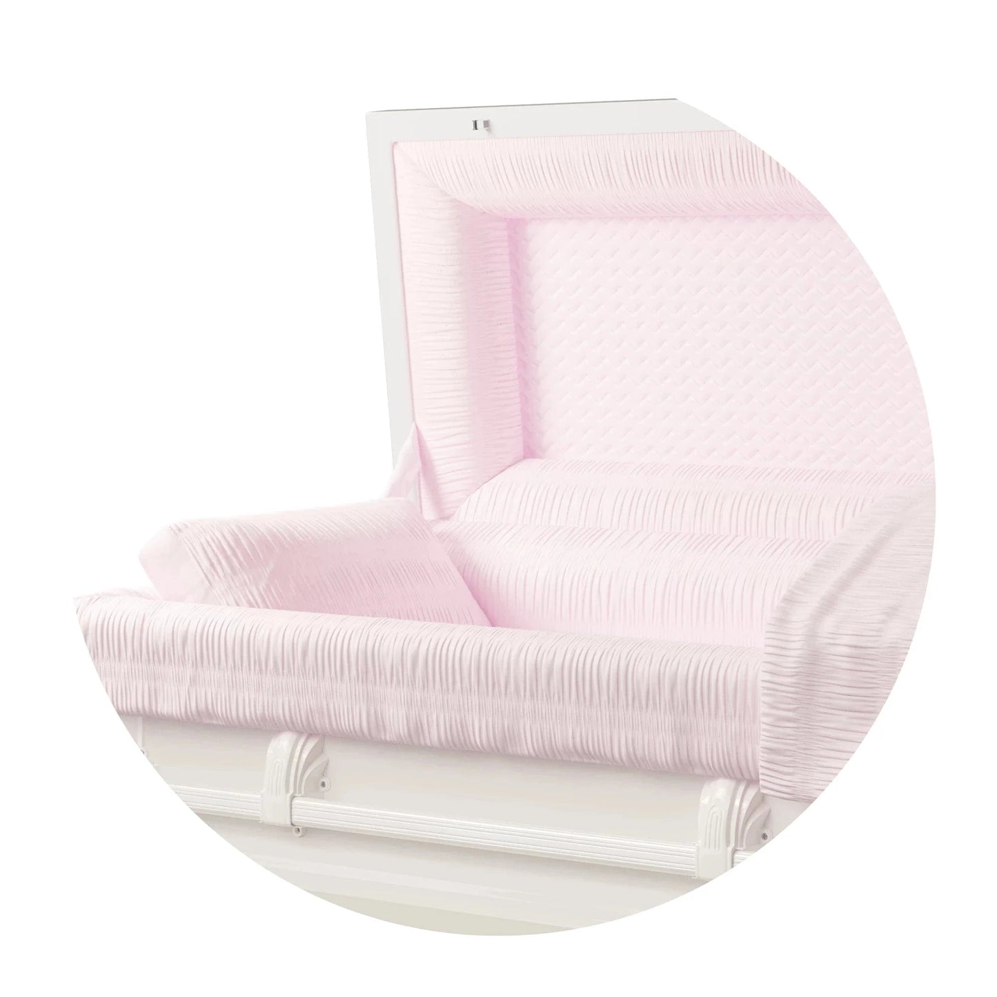 Andover Series | White Steel Casket with Pink Interior