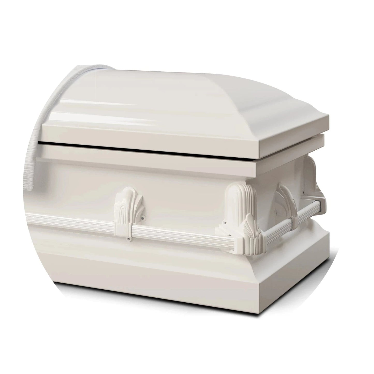 Andover Series | White Steel Casket with White Interior and White Hardware