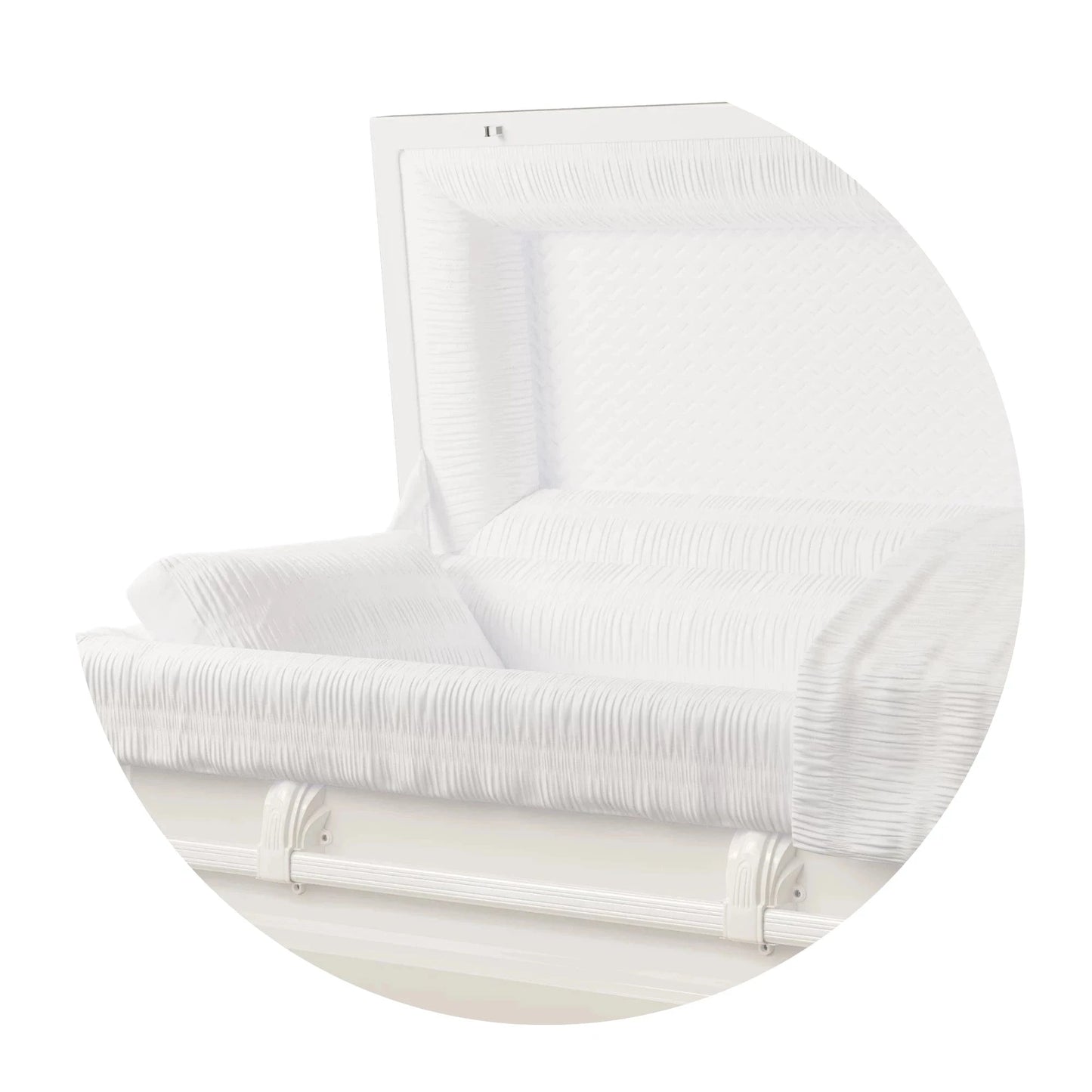 Andover Series | White Steel Casket with White Interior and White Hardware