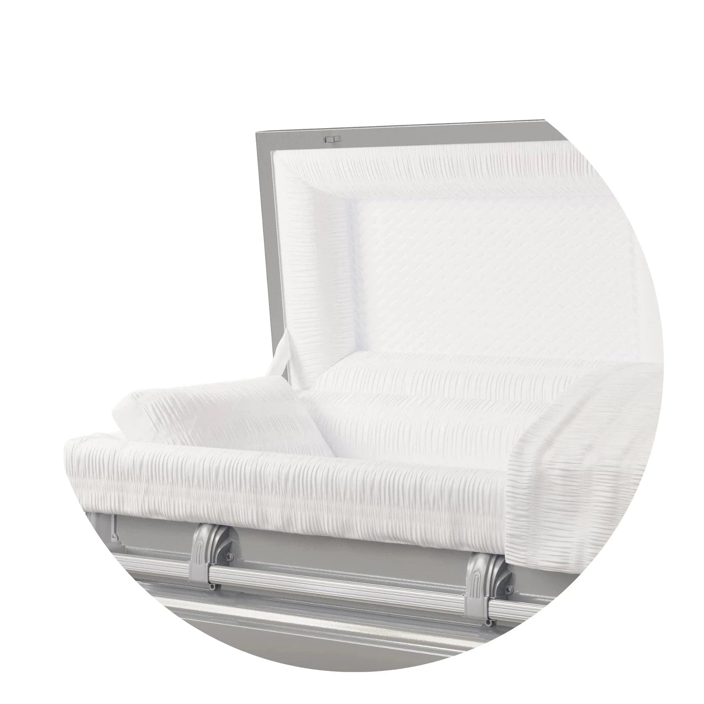 Andover Series | Silver Steel Casket with White Interior