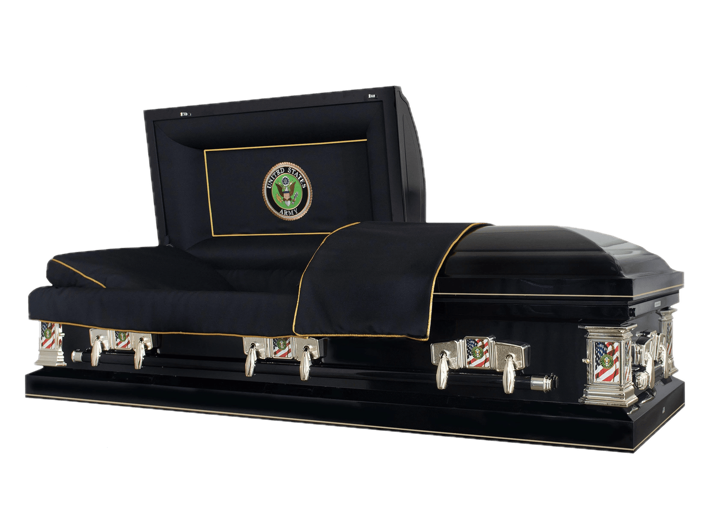 Veteran Select  | Army Black Steel Casket with Black Interior