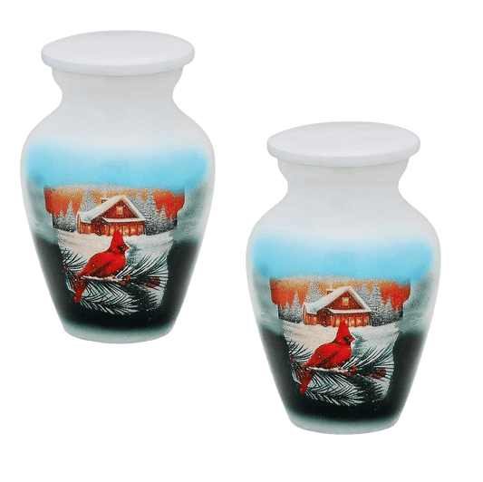 Pair of Keepsake Urns - Cardinal | Artist Keepsake Urn