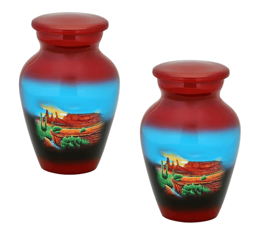 Pair of Keepsake Urns - Sonoran Desert | Artist Keepsake Urn
