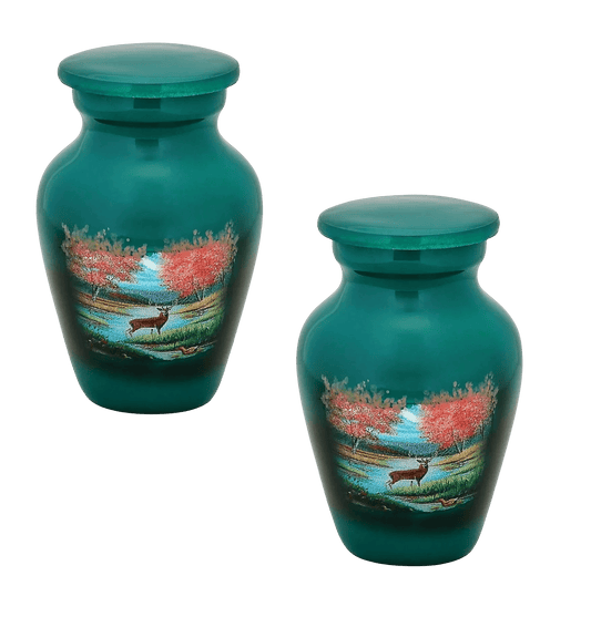 Pair of Keepsake Urns - Wildlife Refuge | Artist Keepsake Urns