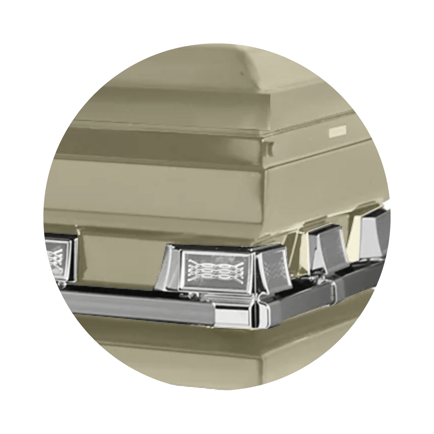 Atlas XL | Almond Steel Oversize Casket with White Interior