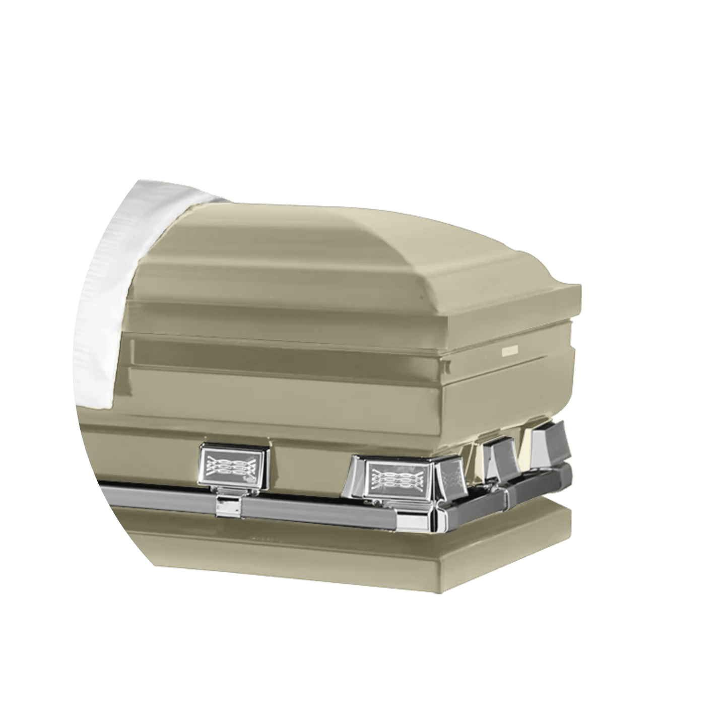 Atlas XL | Almond Steel Oversize Casket with White Interior