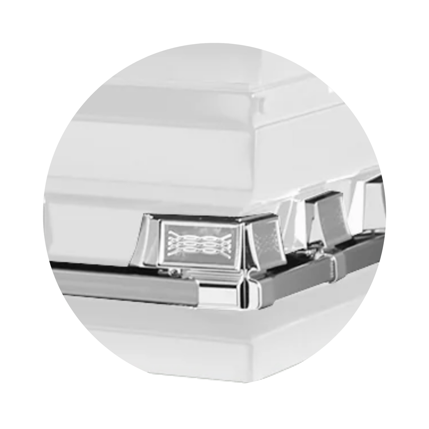 Atlas XL | White Steel Oversize Casket with White Interior