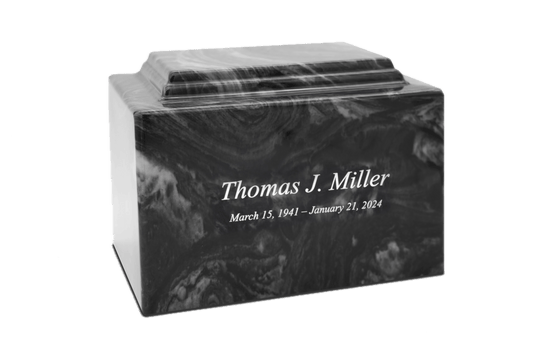 Ebony Cultured Marble Cremation Urn