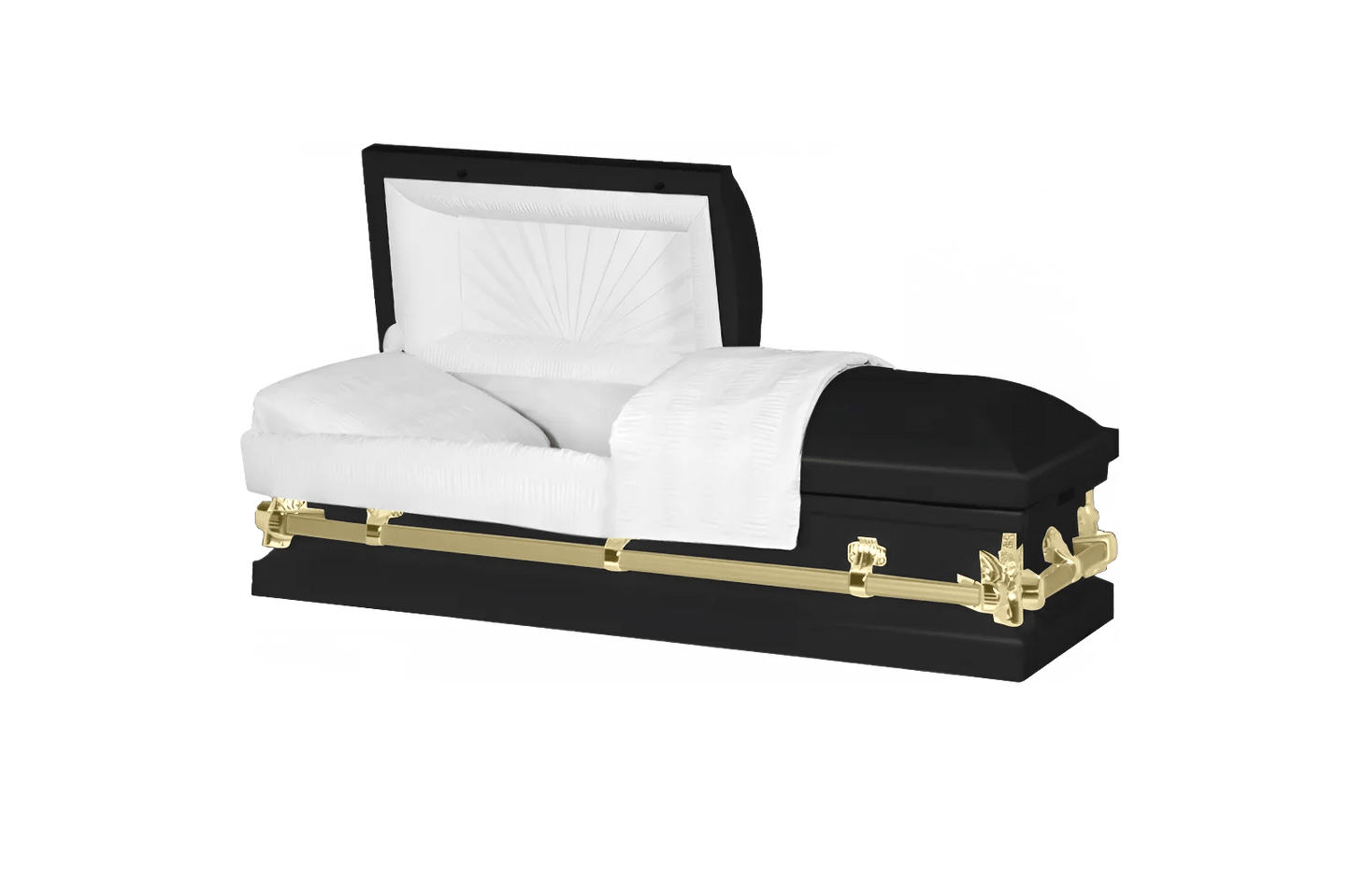 Steel Pet Casket | Black & Gold