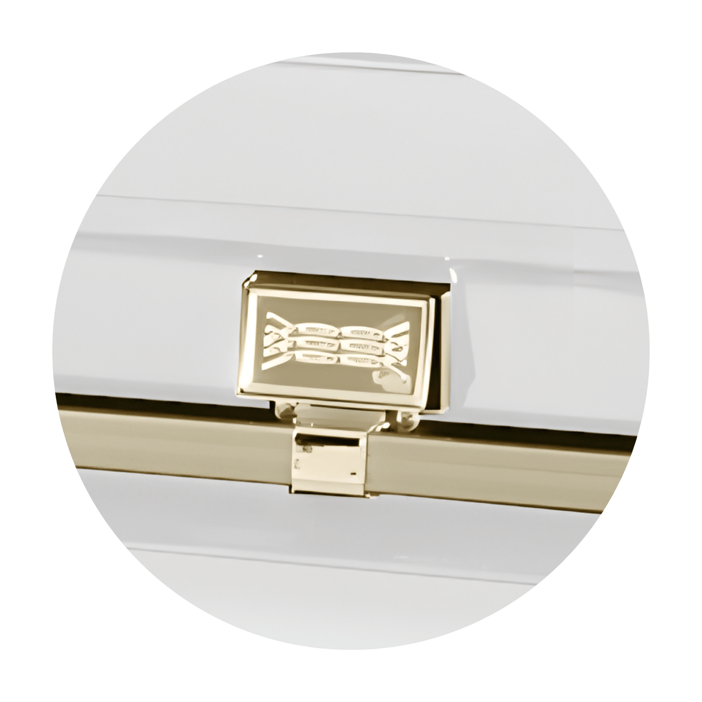 Commander XXL 40 & 44-inch | White and Gold Steel Oversize Casket with White Interior