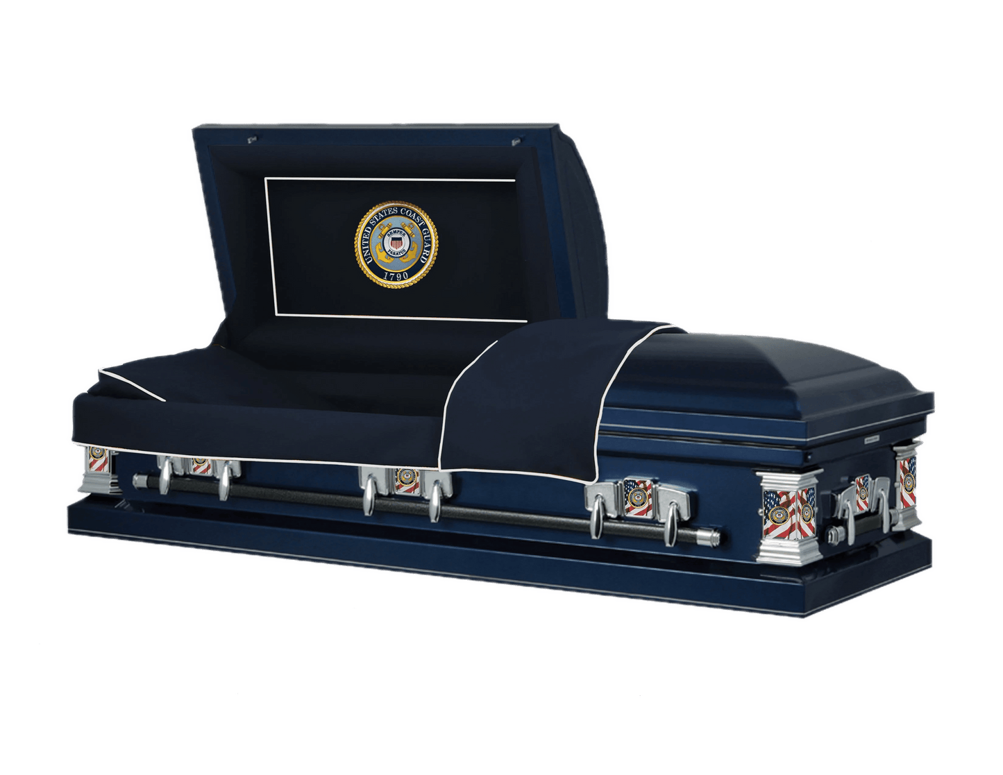 Veteran Select | Coast Guard Dark Blue Steel Casket with Dark Blue Interior