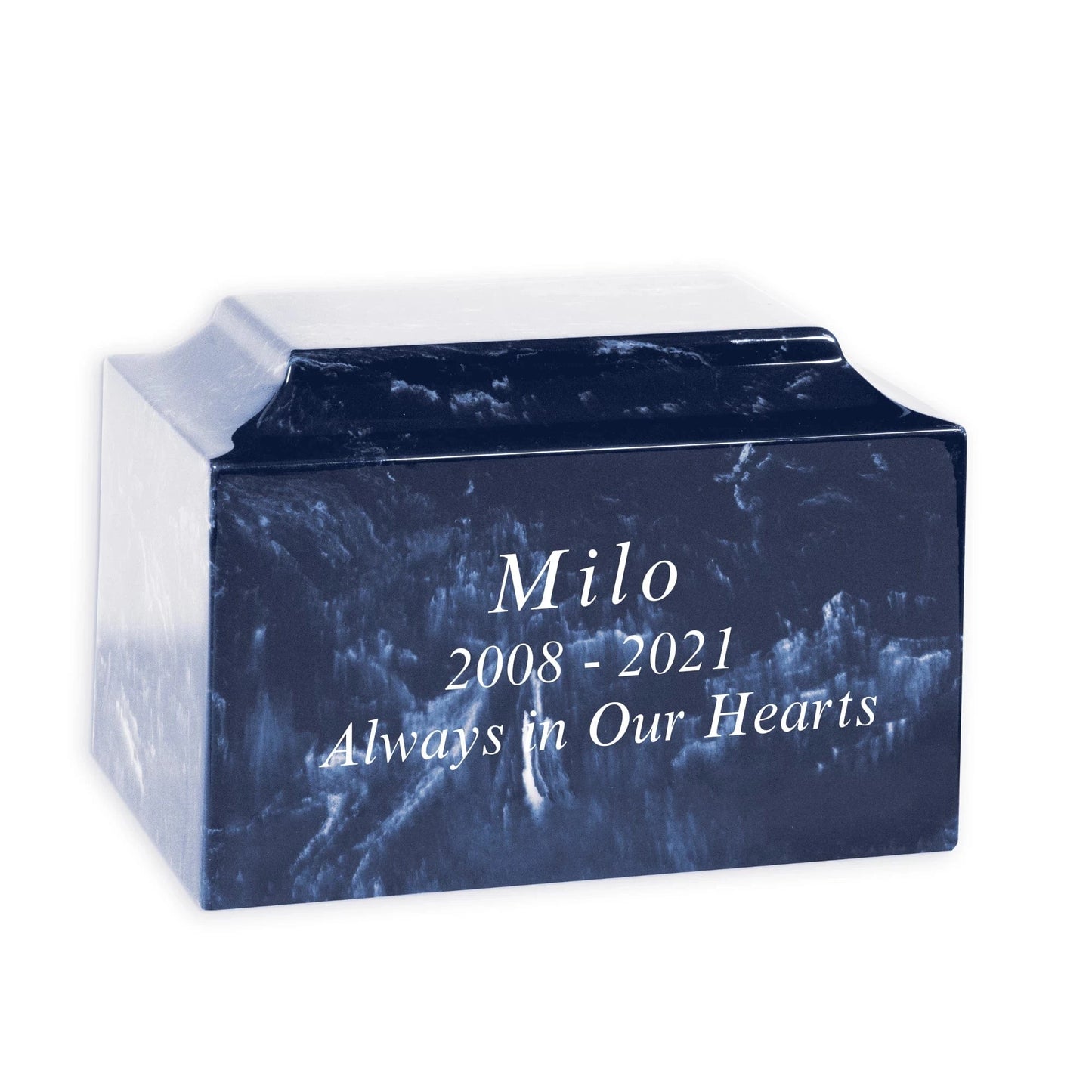 Cobalt Pet Marble Cremation Urn