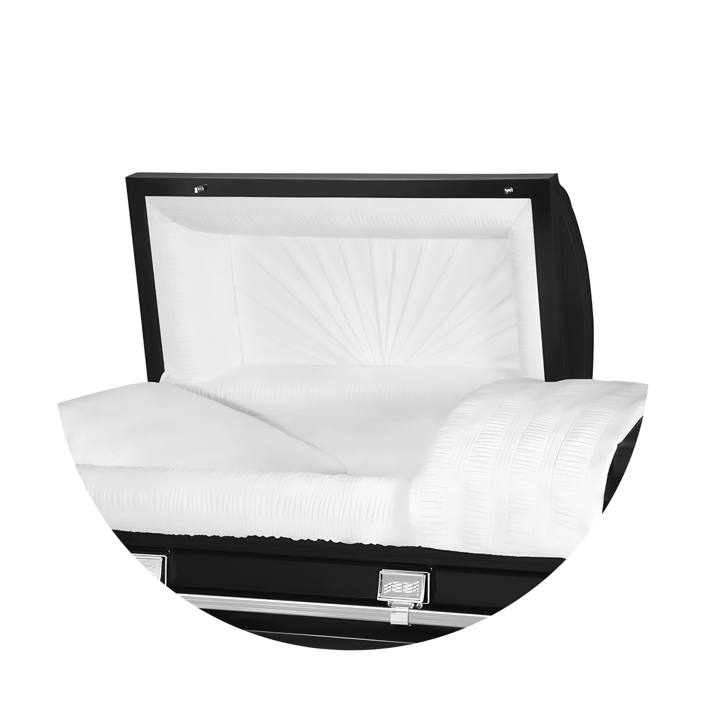 Commander XXL 40 & 44-inch | Black Steel Oversize Casket with White Interior