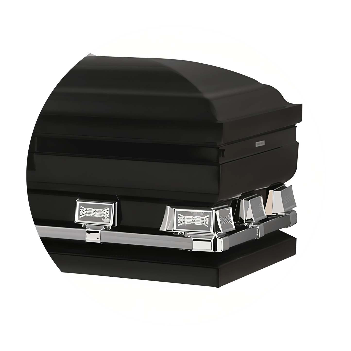 Commander XXL 40 & 44-inch | Black Steel Oversize Casket with White Interior