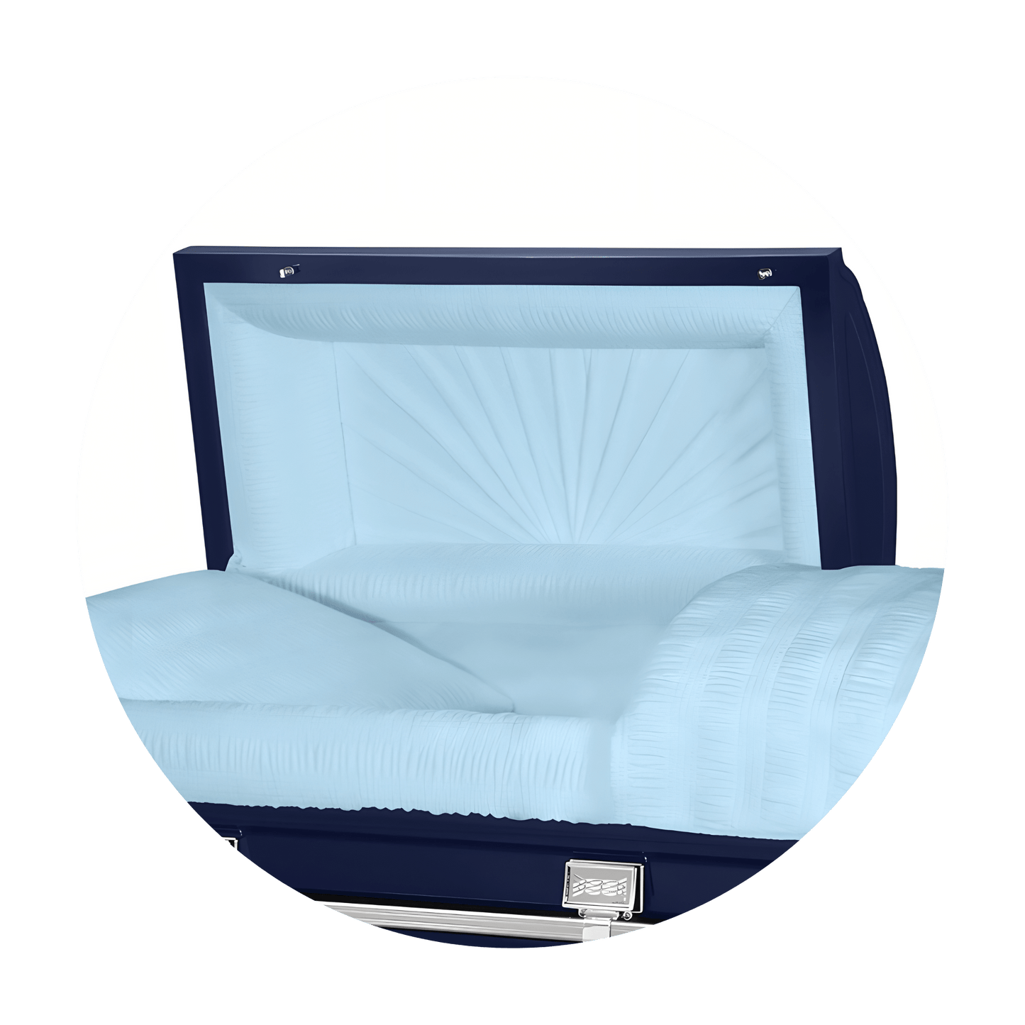 Commander XXL 40 & 44-inch | Dark Blue Steel Oversize Casket with Light Blue Interior