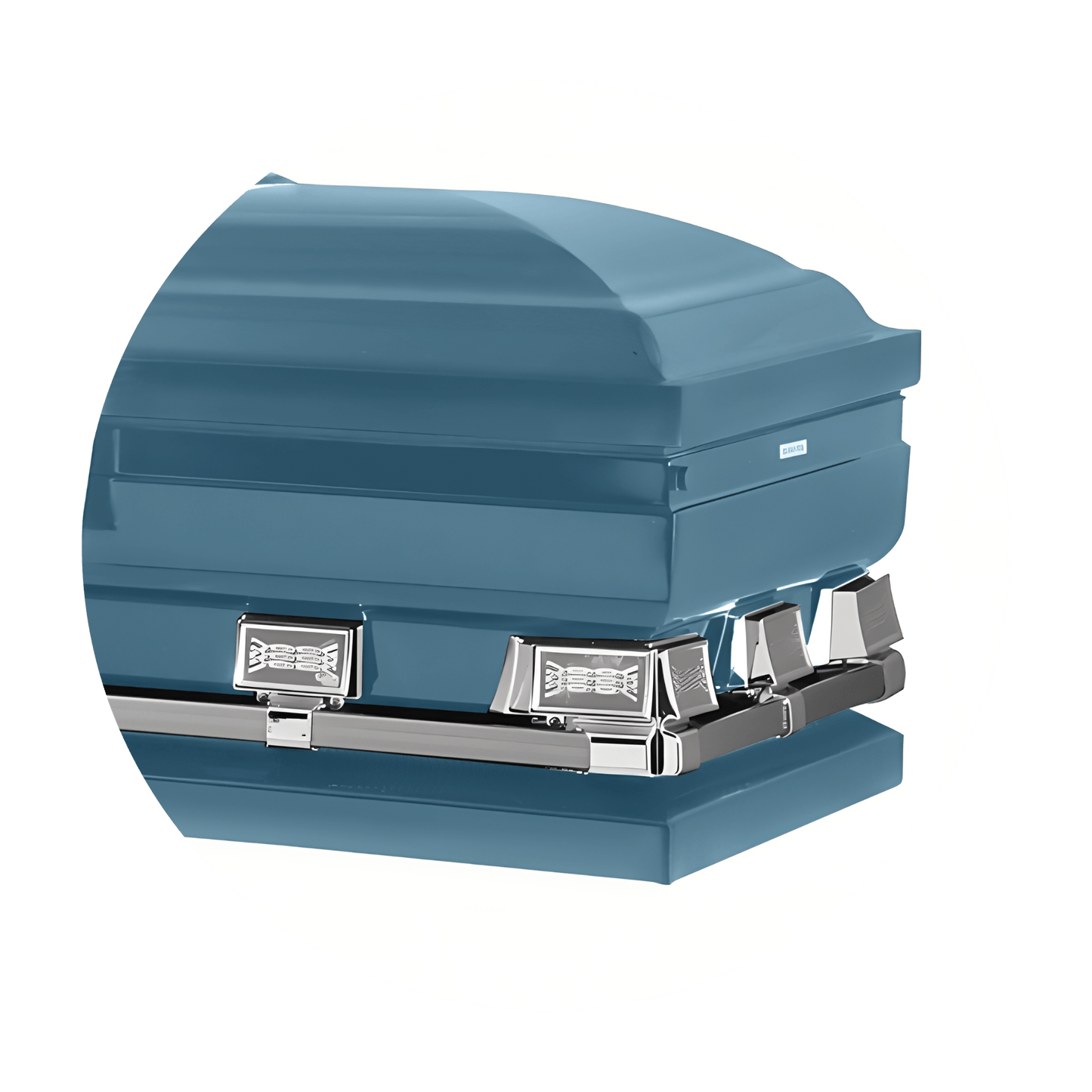 Commander XXL 40 & 44-inch | Light Blue Steel Oversize Casket with Light Blue Interior