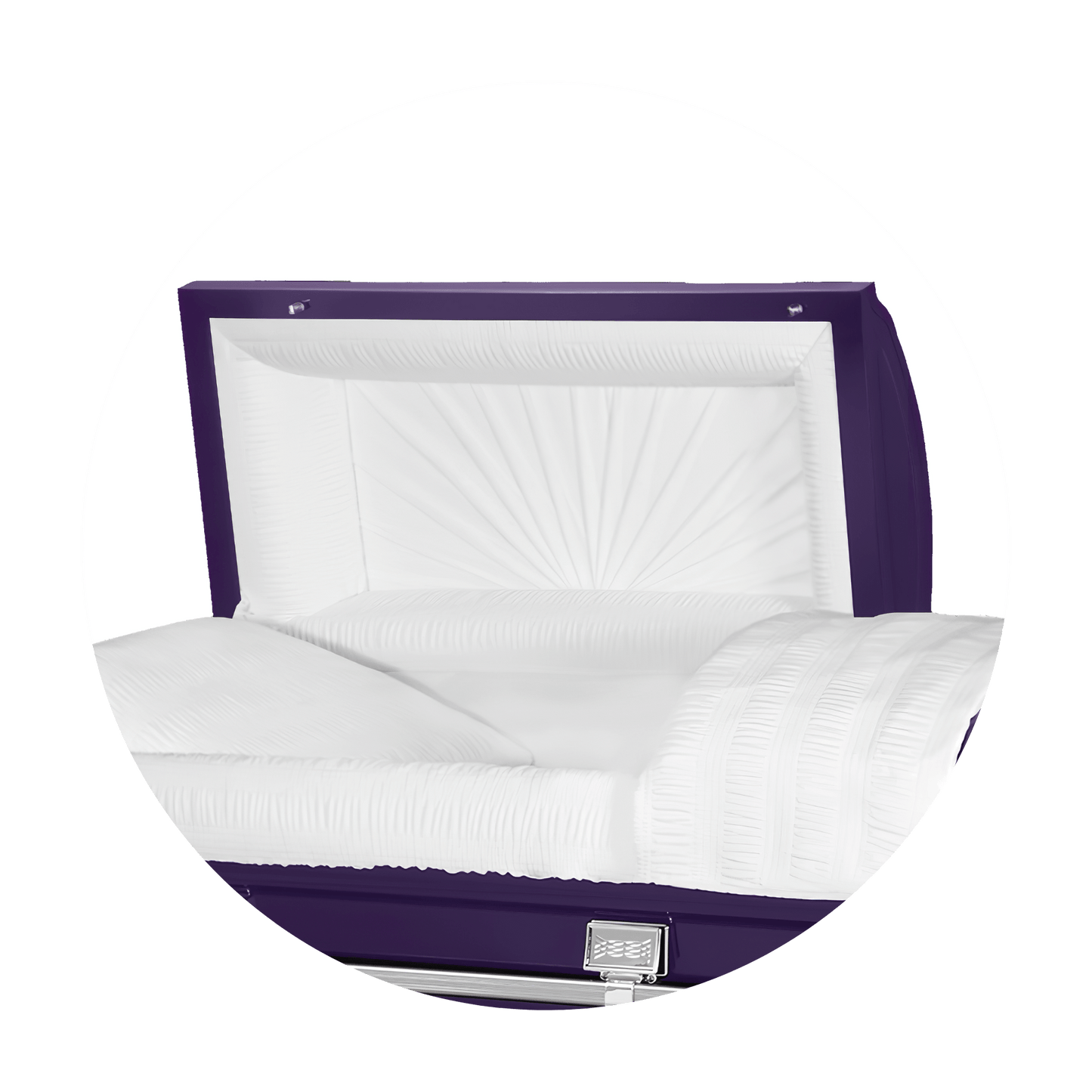Commander XXL 40 & 44-inch | Royal Purple Steel Oversize Casket with White Interior
