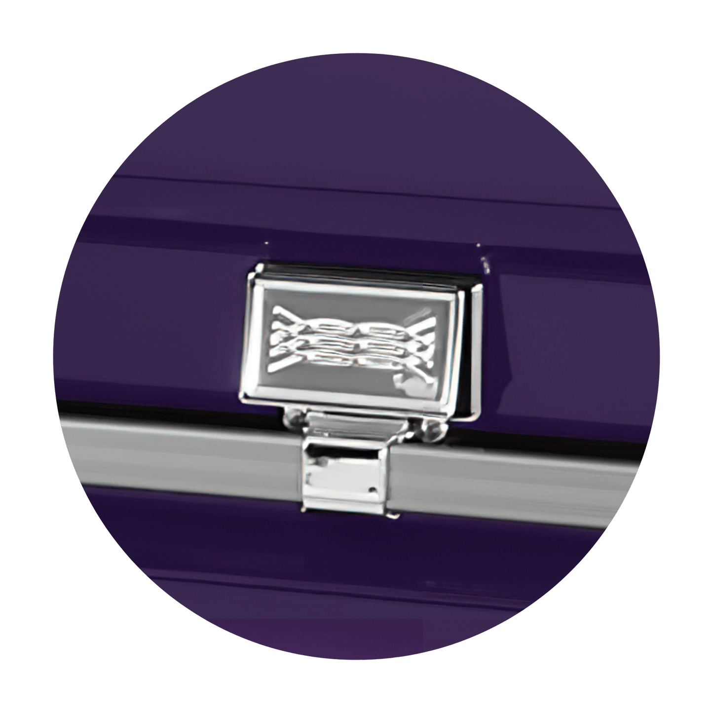 Commander XXL 40 & 44-inch | Royal Purple Steel Oversize Casket with White Interior