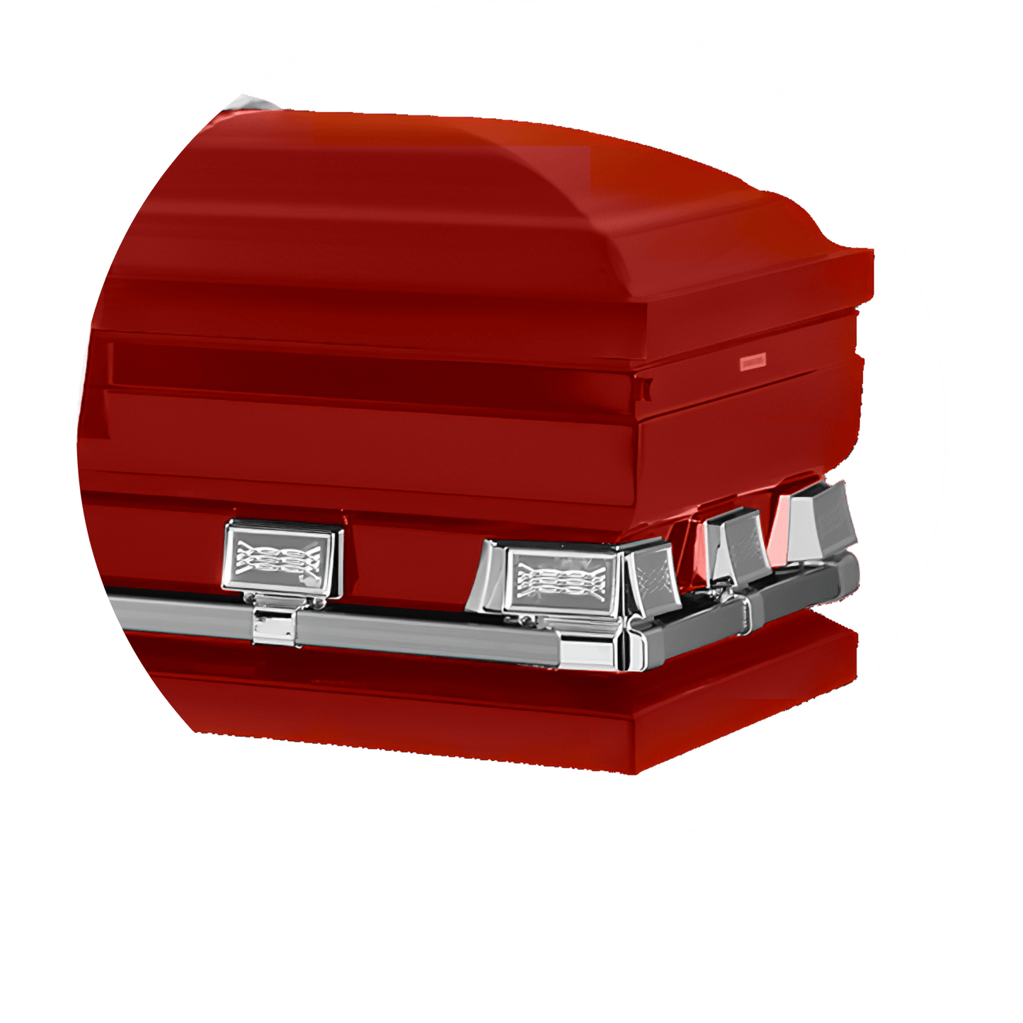 Commander XXL 40 & 44-inch | Red Steel Oversize Casket with White Interior