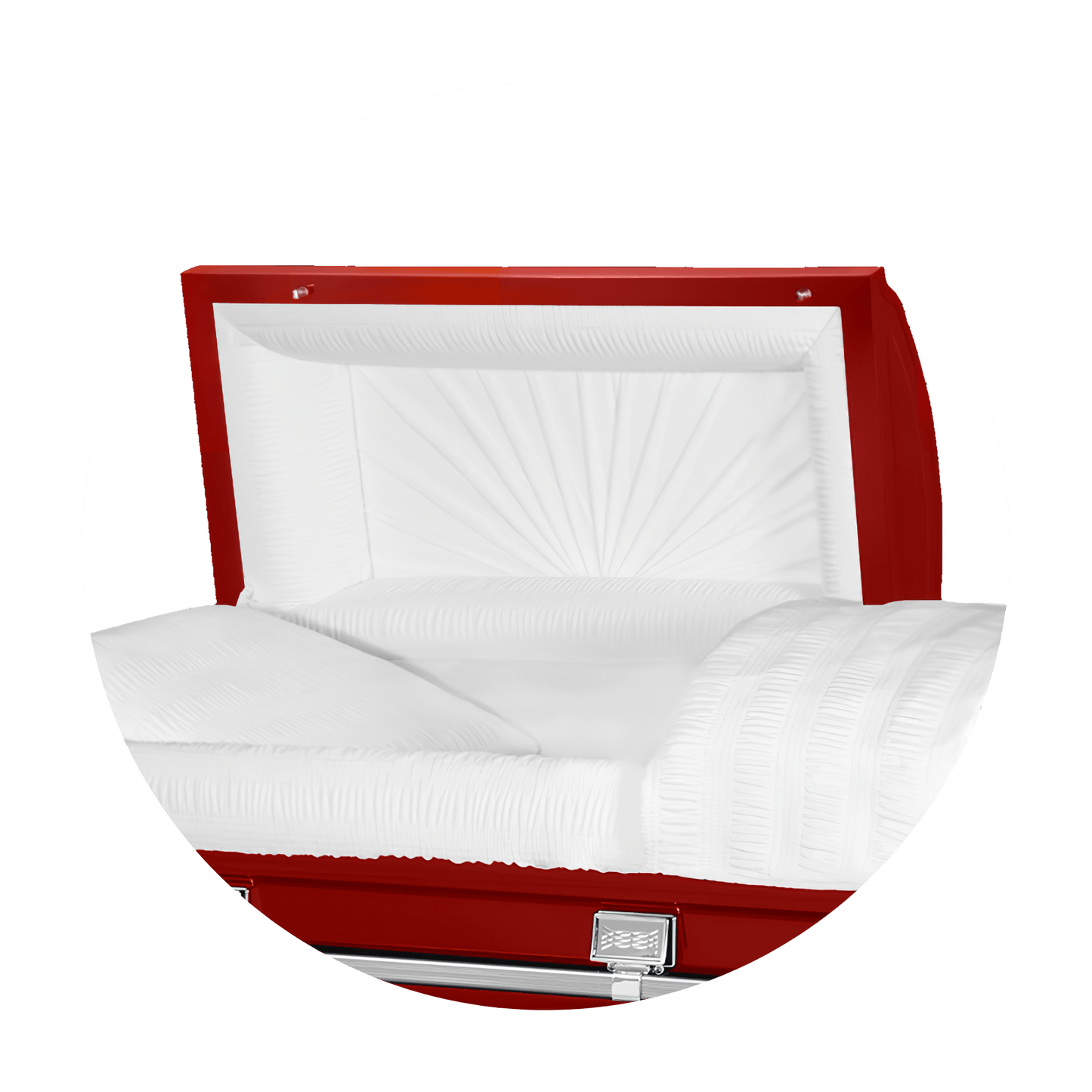 Commander XXL 40 & 44-inch | Red Steel Oversize Casket with White Interior