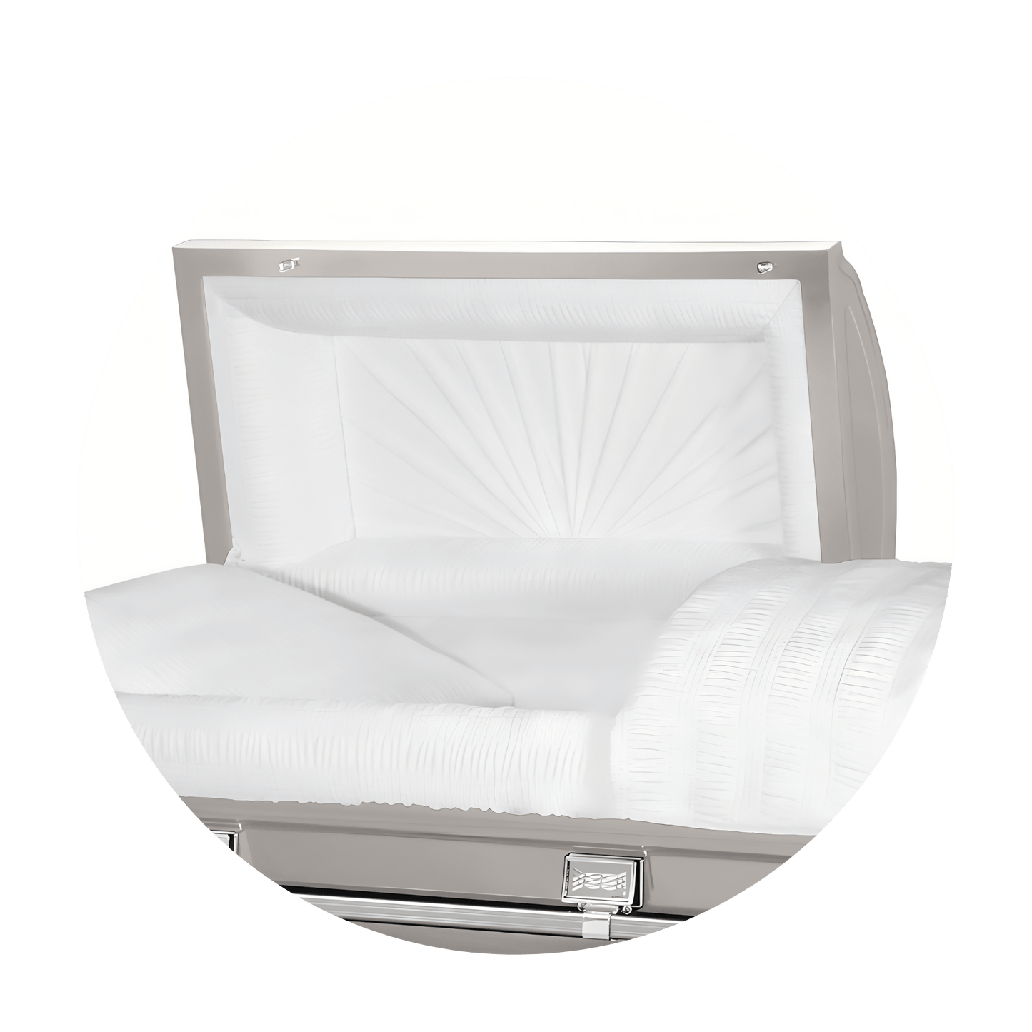Commander XXL 40 & 44-inch | Silver Steel Oversize Casket with White Interior